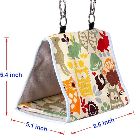 Bird Nest Snuggle Hut,Parrot Habitat Cave Hanging Tent for Small Medium Parrots Budgies Eclectus Parakeet Cockatiels Lovebird African Grey (Yellow Owl, S)