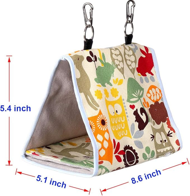 Bird Nest Snuggle Hut,Parrot Habitat Cave Hanging Tent for Small Medium Parrots Budgies Eclectus Parakeet Cockatiels Lovebird African Grey (Yellow Owl, S)