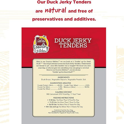 Country Kitchen Duck Jerky Tender Dog Treats, Made with Real Duck, High Protein, Low Fat, No Artificial Colors, 3 oz
