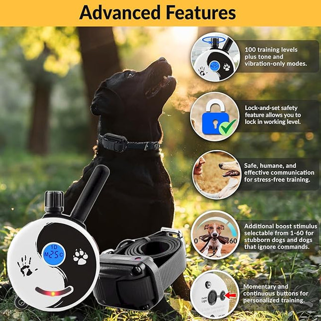 Educator E-Collar Dog Training Collar, Rechargeable Remote + Finger Clicker, for Small to Medium Dogs, Humane Tapping Stimulation, 100 Levels, Tone, Light, 1/2 Mile 1 Dog, Zen