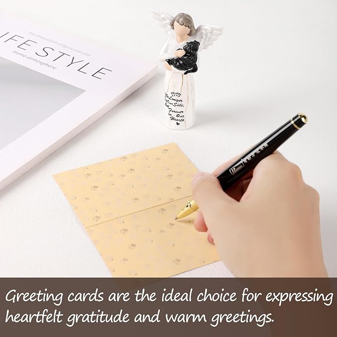 Loss of Dog Sympathy Gift, Dog Memorial Gifts, Angel Figurine, Remembrance Keepsake, Pet Sympathy Gift(Black-S Size)