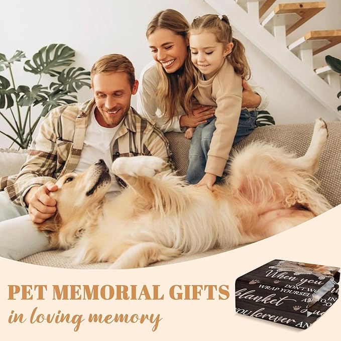Custom Pet Memorial Gifts, Personalized Dog Blanket with Photo, Dog Memorial Gifts for Loss of Dog, Pet Loss Gifts for Pet Lovers, Dogs Cats Sympathy Gift, Pets Remembrance Bereavement Gifts