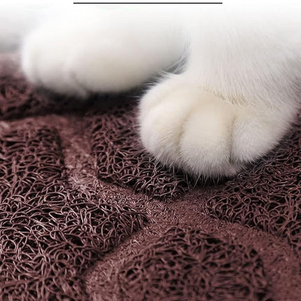 Yimobra Cat Litter Mat, 35.4"x23.6" Litter Box Mat with Litter Lock Mesh, Soft Cat Litter Mat Litter Trapping Mat, Easy to Clean, Non-Slip, Water Resistant, Litter Free Floors, Dark Coffee