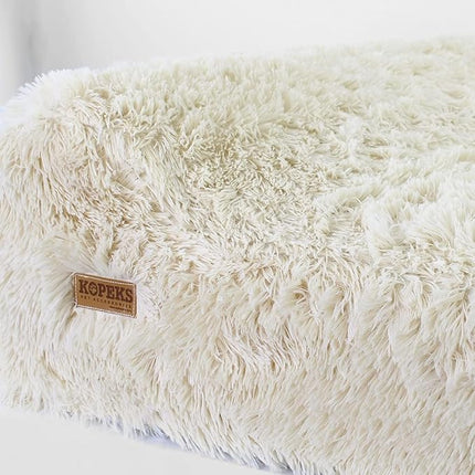 KOPEKS Dog Bed Chew Proof Replacement Cover Memory Foam Beds - Extra Large (Jumbo Size) - Fluffy Brown