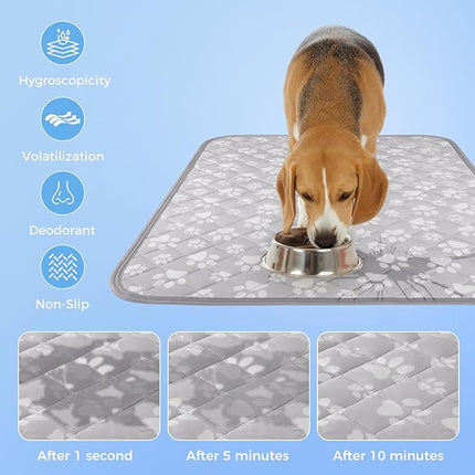 Rywell Cooling Mat for Dogs New Grey Edition, 36''x 27''Endothermic Color Changing Arc-Chill Cooling Fiber,Washable Non-Toxic Summer Pet Outdoor Bed Mat, Non-Slip&Foldable