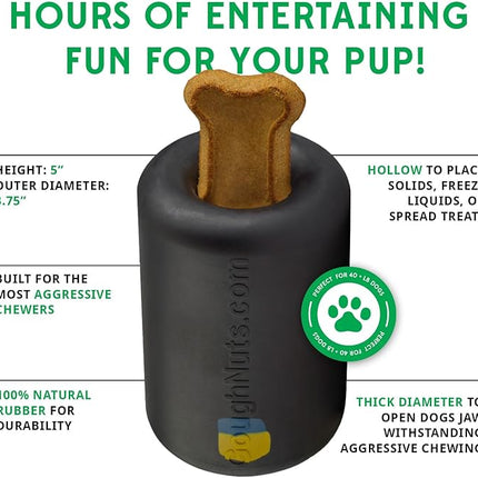 Goughnuts Work to Eat Dog Treat Toy – Virtually Indestructible Rubber Treat Dispensing Dog Toys for Aggressive Chewers, Mental Enrichment Feeder and Fillable Chew for Large Dogs, Freezable, USA Made