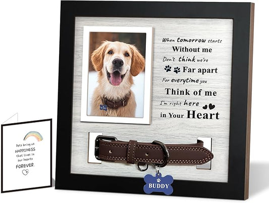 Dog Loss Gifts,Pet Memorial Frame with Collar Holder,Dog and Cat Collar Memorial Frame,Pet Memorial Gift for Dogs,Pets Loss Sympathy Gift for Pet Lover,Dog Moms-TSMW