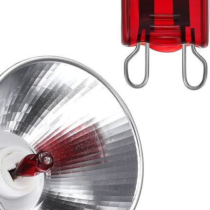 6 Pack G9 Infrared Heat Lamp Bulbs for Reptiles, Dimmable Night Red UVA Lamp, 2 Pin Base Mini Light Bulb Replacement (25 Watt)