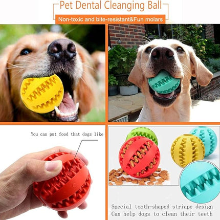 Sunglow 2 Pack Dog Toy Ball - Nontoxic Bite Resistant Teething Toys for Small/Medium/Large Dog and Puppy Cat, Dog Pet Food Treat Feeder Chew Tooth Cleaning Exercise Game IQ Training