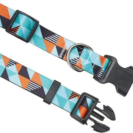 Dog Collar with Bohemia Floral Tribal Geometric Patterns - Soft Ethnic Style Collar Adjustable for Small Medium Large Dogs（Geometry,S）