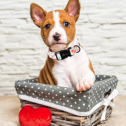 ARING PET Valentine's Day Dog Collar, Cute Candy Heart Pet Collars with Quick Release Buckle for Puppy Small Medium Large Boy Girl Dogs-L