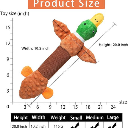 Extra Large Dog Toy, Durable Dog Toy for Large Breed, 20 Inch Tug of War Dog Interactive Toy, Stuffed Animal Dog Chew Toy with Crinkle Paper for Small, Middle and Big Dogs(Duck)
