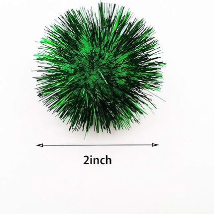 20 Pcs Assorted Color Flash Ball Cat's Favorite Toy Ball Tinsel Pom Poms Flash.