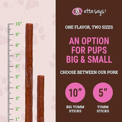 etta says! Yumm Sticks - Real Meat Pork Dog Jerky Treats - Human Grade - Made in The USA (24 Count Pack of 1)