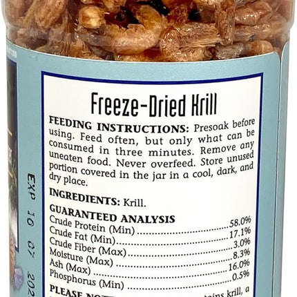 San Francisco Bay Brand Freeze Dried Krill Fish Food - All-Natural, Sustainably Harvested, High Protein Dried Shrimp for Freshwater and Saltwater Carnivores, Koi, Cichlids, Turtles - 1 oz (28g)
