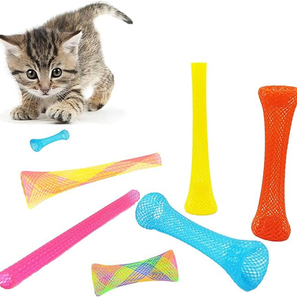 ISMARTEN Cat Spring Toys, 48 Packs Cat Tube Spring Toy Interactive Cat Toy for Indoor Cats, Plastic Spring Coils Attract Cats to Swat, Bite, Hunt(Random Color) (48 Packs)
