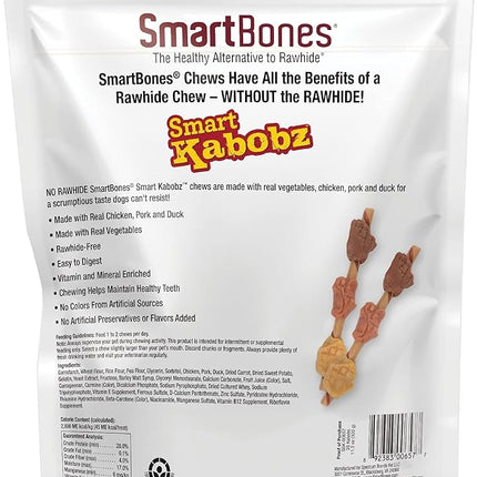 SmartBones Smart Kabobz, Rawhide-Free Chews For Dogs, Made With Real Chicken, Pork And Duck, 20 count