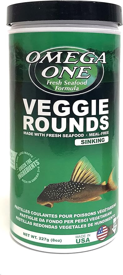 Omega One Veggie Rounds, 14mm Rounds, Sinking, 8 Oz Container