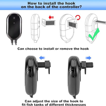 AQQA Submersible Aquarium Heater,100W/200W/300W/500W/800W/1000W/1200W Fish Tank Heater,External Temperature Controller LED Temperature Display,Suitable for Saltwater and Freshwater(200W)