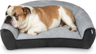 Cat Couch for Puppy, Kitten, and Small Pets - Soft Faux Rabbit Fur Pet Sofa with Washable Removable Cover, Non-Slip Fuzzy Plush Cushion, 36"x27"x11"