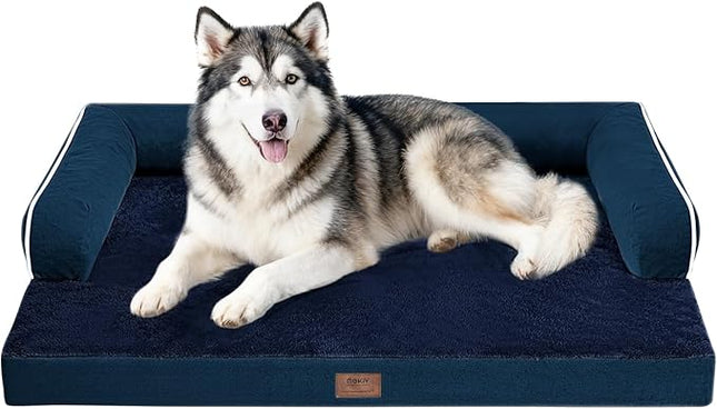 Dog Bed Large Sized Dogs-Orthopedic Waterproof Bed for Dogs,Large Dog Beds with Washable Removable Cover & Non-Slip Bottom