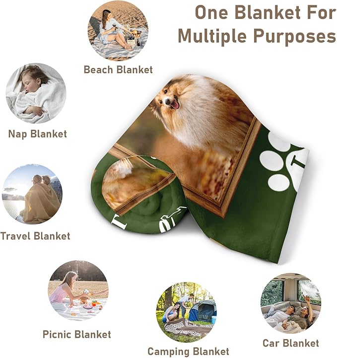 Pet Memorial Gifts, Custom Dog Blanket with Photos and Name, Personalized Memorial Blankets with Pictures, Memorial Gifts for Loss of Dog Cat, Pet Remembrance Gifts, Loss of Pet Sympathy Gifts