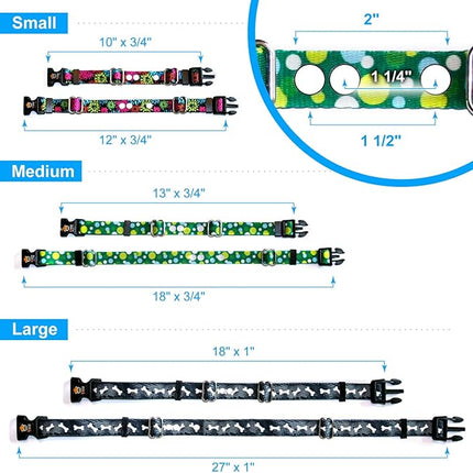 Extreme Dog Fence Replacement Containment and Training Collar Strap for Most Underground Electric Dog Fence Brands - Black Bones (Large: 18" - 27" x 1")