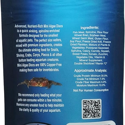 Mini Algae Discs - Sinking Diet for Snails, Shrimp & Bottom Feeding Fish (1.5oz (42,5g))