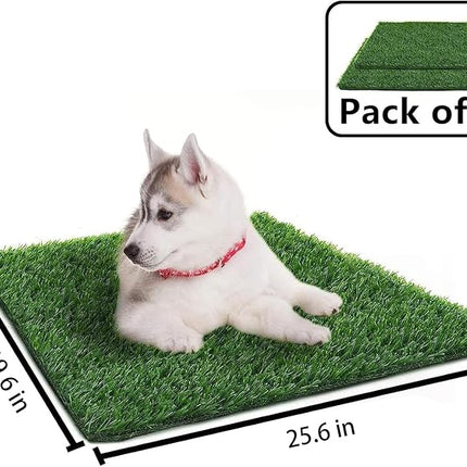 Artificial Grass for Dogs Pee Tray Fake Grass Mat for Professional Puppy Potty Trainer Replacement Dog Grass Pad for Indoor and Outdoor (25.6x19.6 Inch(Pack of 2))