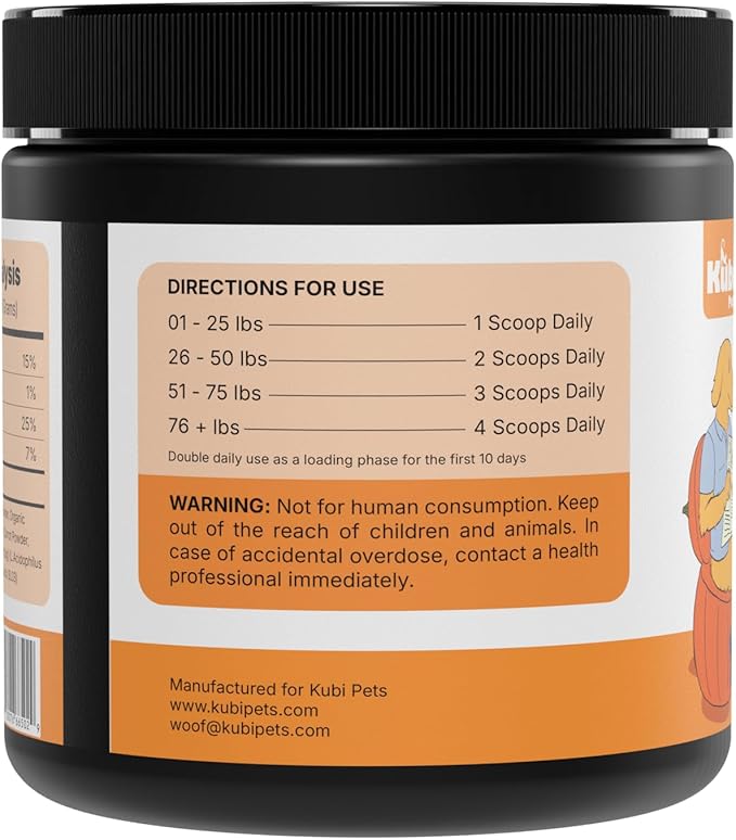 Pumpkin Gut Support for Dogs – Digestive Health Supplement with Natural Fiber & Probiotics, 30 Servings | Kubi Pets (30)
