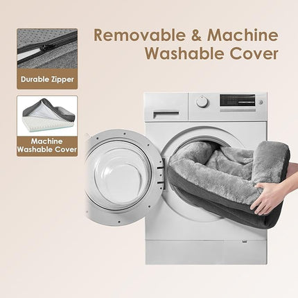 EHEYCIGA Memory Foam XL Dog Bed for XLarge Sized, Extra Large Orthopedic Dog Sofa with Sides and Waterproof Liner, Washable Bolster Pet Bed Couch with Removable Cover, 42x30x7.5 Inch, Grey