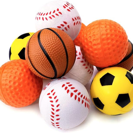 CHIWAVA 12 Pack 1.6 Inch Soft Rubber Foam Cat Toy Ball Sponge Sport Balls Kitten Interactive Toy Assorted Color