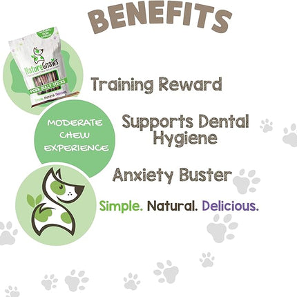 Nature Gnaws Extra Thin Pork Bully Sticks for Small Dogs 5-6" (15 Count) - Long Lasting for Light Chewers and Puppies - Natural Bacon Dog Chew Treats