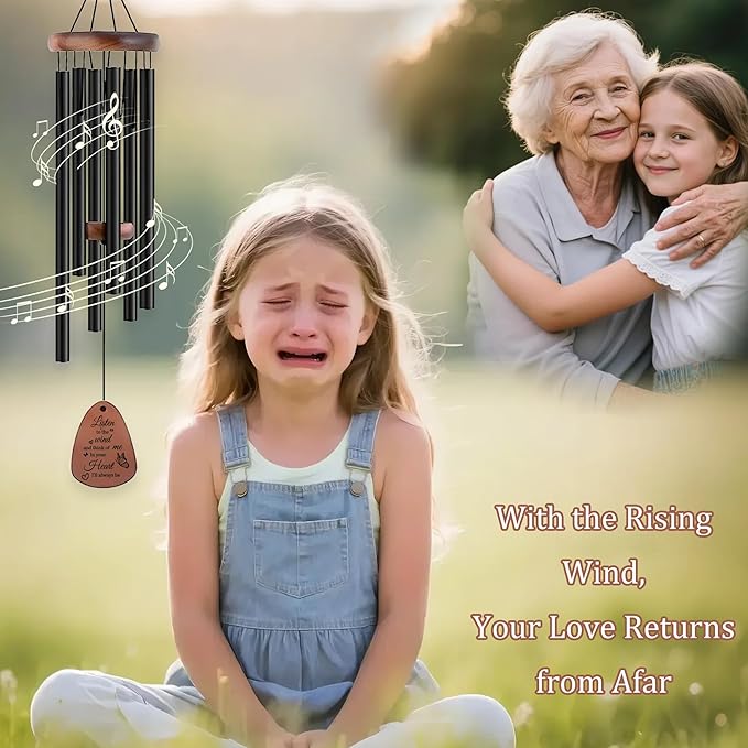 Personalized Pet Memorial Wind Chimes-Custom Sympathy Gift for Loss of Dog or Cat-Keepsake in Memory of Beloved Pet-Comforting Bereavement Gift for Grieving Pet Owners (Memorial-Image)