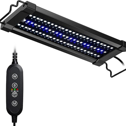 NICREW ClassicLED Gen 2 Aquarium Light, 11 Watts, Dimmable LED Fish Tank Light with 2-Channel Control, White and Blue LEDs, Size 12 to 18 Inch