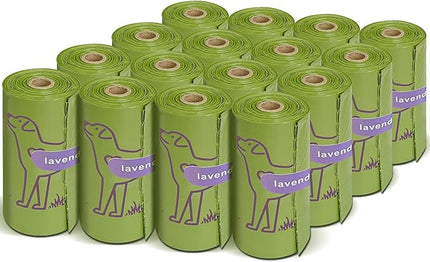 480 Count Lavender Scented 13” x 9” Dog Poop Bags Rolls, Leakproof Strong & Sturdy Waste Bags for Doggie Cat Pet
