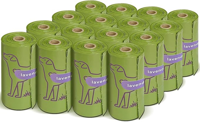 480 Count Lavender Scented 13” x 9” Dog Poop Bags Rolls, Leakproof Strong & Sturdy Waste Bags for Doggie Cat Pet