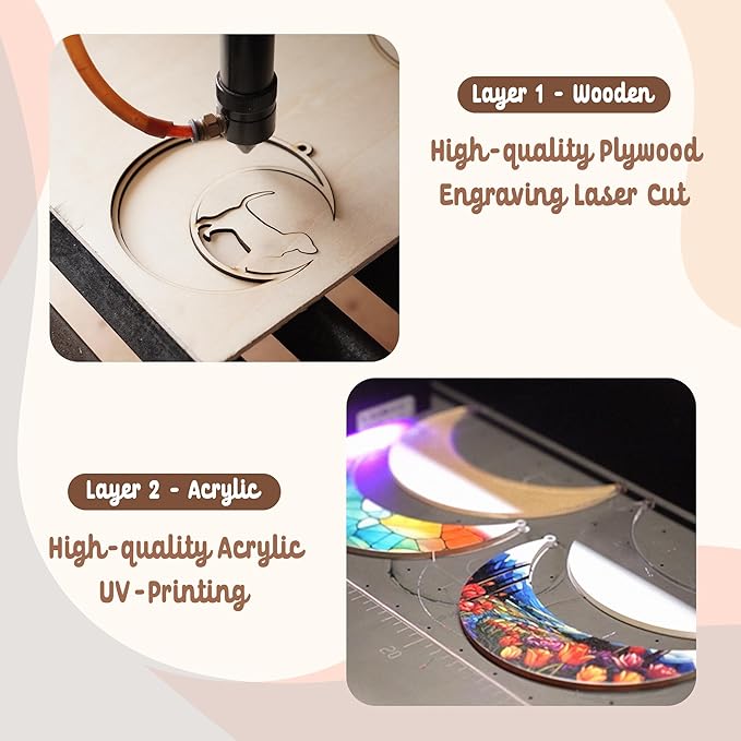 6'' Angel Dog Friendship Memorial Suncatcher Custom Name Dog Breeds Pet Ornament Window Car Hanging, Sympathy Gift for Loss of Pet Passing Away Bereavement Gifts for Dog Lovers SCM-B11-W-21-6