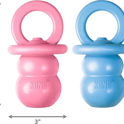 KONG Puppy Binkie - Pacifier Dog Toy for Puppies - Stuffable Treat Chew Toy for Treats - Durable Natural Rubber for Teething Puppy - for Medium Puppies - Blue
