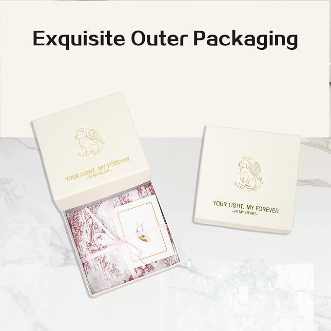 DIY Angel Dog Memorial Suncatcher with Sympathy Card, Engraved Pet Memorial Ornament, Dog Death Sympathy Gifts, Personalized Pet Memorial Gifts - Countryside Sunset