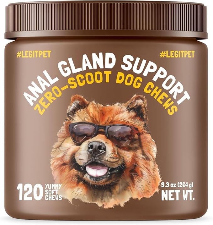 Anal Gland Relief Chews for Dogs Fiber & Digestive Support Supplement Soft Treats for Healthy Bowel & Gland Function Helps Reduce Scooting Promotes Dog Health & Comfort 120 pcs