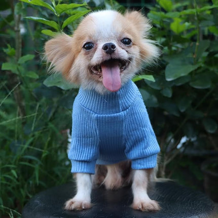 LOPHIPETS Small Dog Turtleneck Sweaters for Chihuahua Puppy Clothes-Light Blue/XL