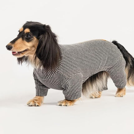 Fitwarm Mock Neck Knitted Dog Pajamas, Warm Winter Clothes for Small Dogs Boy Girl, Pet Pjs, Grey, XL