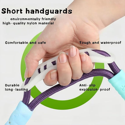 Hands Free Dog Leash Dual Handle, Wearable Leashes for Dog, Padded Waist Belts and Rotating Metal Clip,for Small Medium Large Dogs (18+ lbs) Walking Training Running (Purple Green, 4.5 FT)