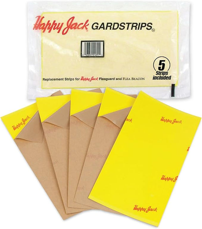 Happy Jack Gardstrips Replacement Glue Pads for Flea Traps, Attracts & Traps Indoor Fleas, Breaks Breeding Cycle, Safe, Fast, Clean, Easy Way to Kill Pests, USA 5 pk
