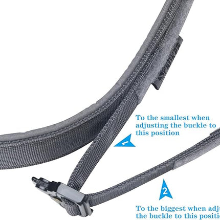 EXCELLENT ELITE SPANKER Tactical Dog Collar Nylon Adjustable Training Collar Military Dog Collar Heavy Duty Metal Buckle with Control Handle for Medium and Large Dogs with Patches (Grey-XL)