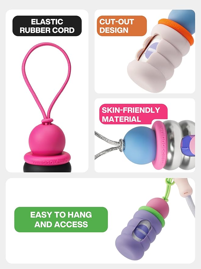 Dog Poop Bags with Dispenser, Leak Proof and Extra Thick Pet Waste Bags for Walking Dog and Cats Litter, 1 Bag Holder and 105 Bags (Silver)