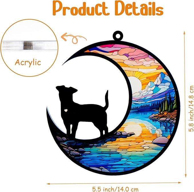 Dog Memorial Suncatcher,Pet Sympathy Gifts,Dog Memorial Gifts for Loss of Dog,Personalized Dog Pass Away Gifts with Name Date for Pet Lovers