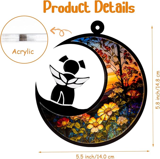 Dog Memorial Suncatcher,Pet Sympathy Gifts,Dog Memorial Gifts for Loss of Dog,Personalized Dog Pass Away Gifts with Name Date for Pet Lovers