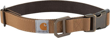 Carhartt Nylon Duck Dog Collar, Fully Adjustable Durable 2-Ply Cordura Nylon Canvas Collars for Dogs, Carhartt Brown, Medium
